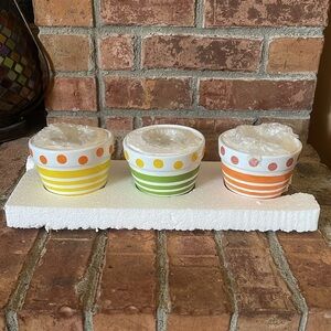 NIB PartyLite Summer Fest Ceramic Votive Holders P7689